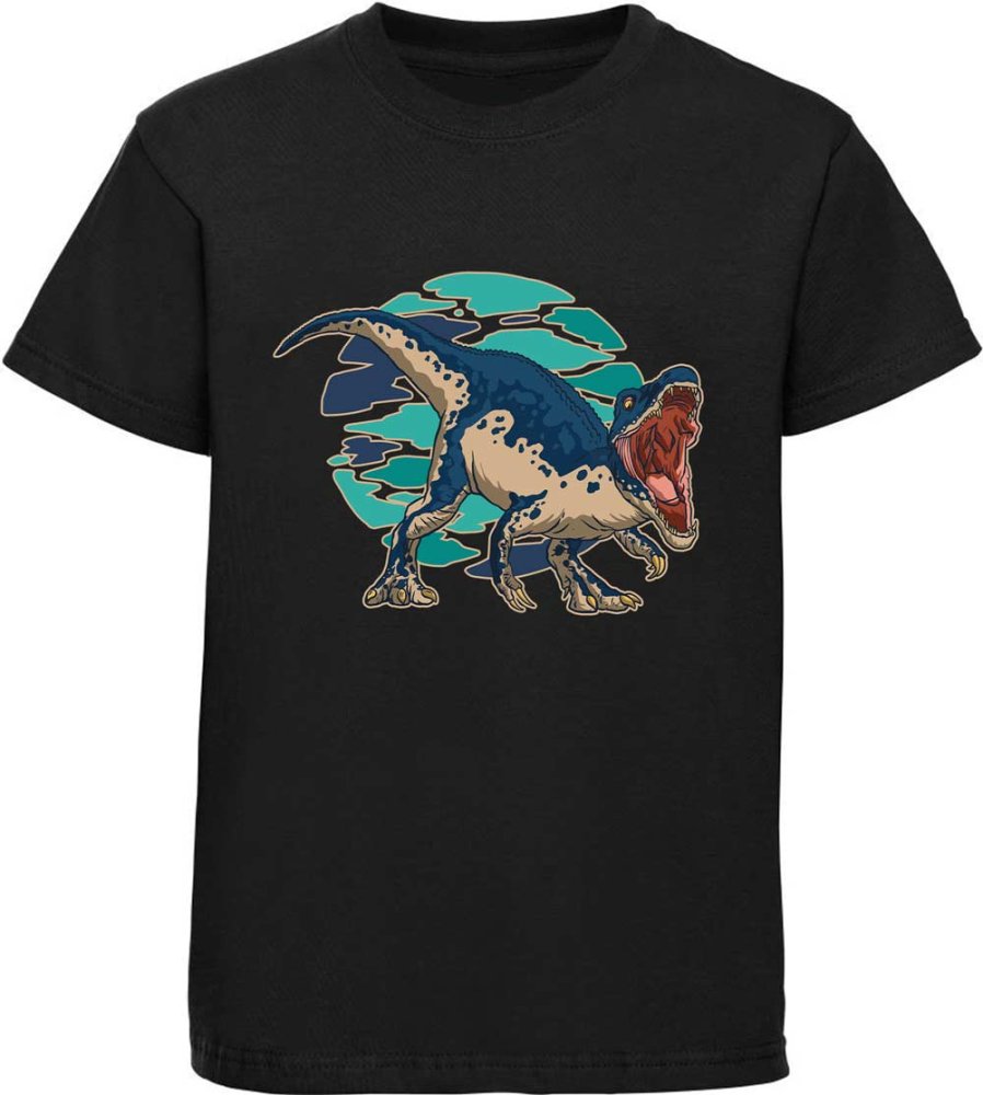Bedrucktes Kinder T-Shirt mit brüllender Baryonyx i46